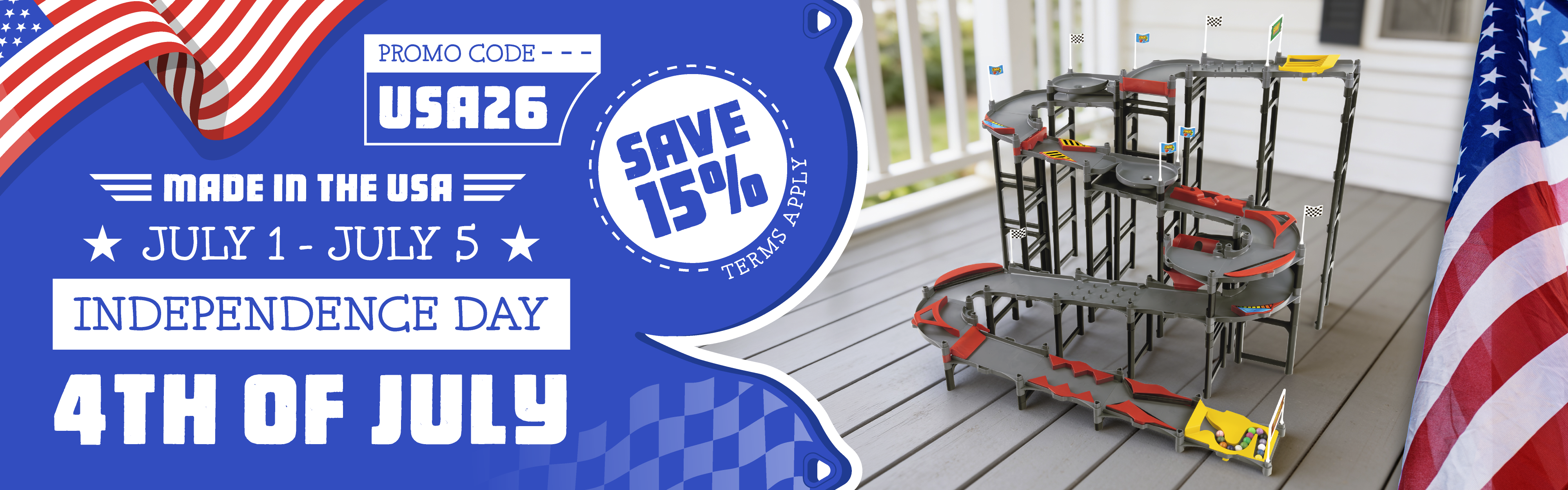 4th of July Independence Day Sale use usa26 for 15% off anything not already on sale (does not work with hyper loop) good till sunday july 5th midnight pst