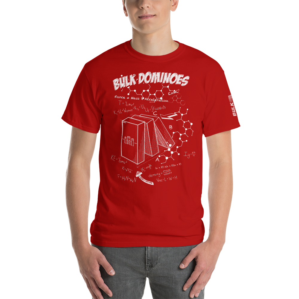 Bulk Dominoes TShirt tech front Red