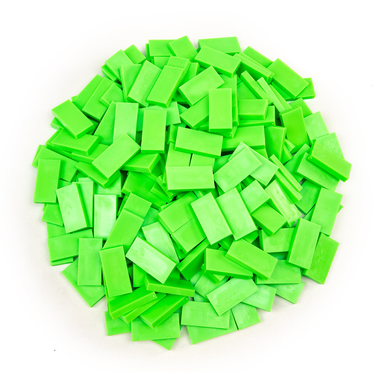 Bulk Dominoes Neon Green Pro Dominoes Pile