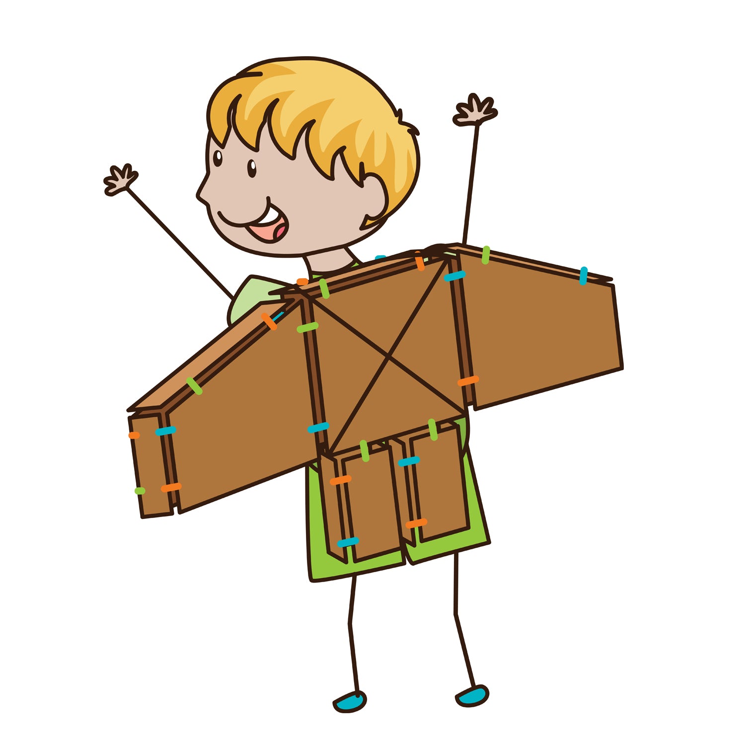 Box lox kit neon green clips and cardboard sheets jetpack