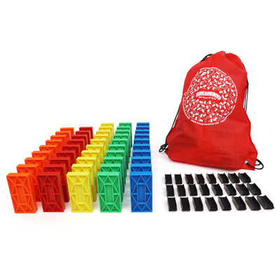 larger than earth dominoes called blokix closeup stack of order