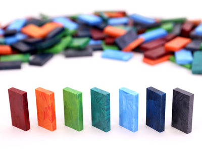 Bulk Dominoes Color Storm Pile Closer Up