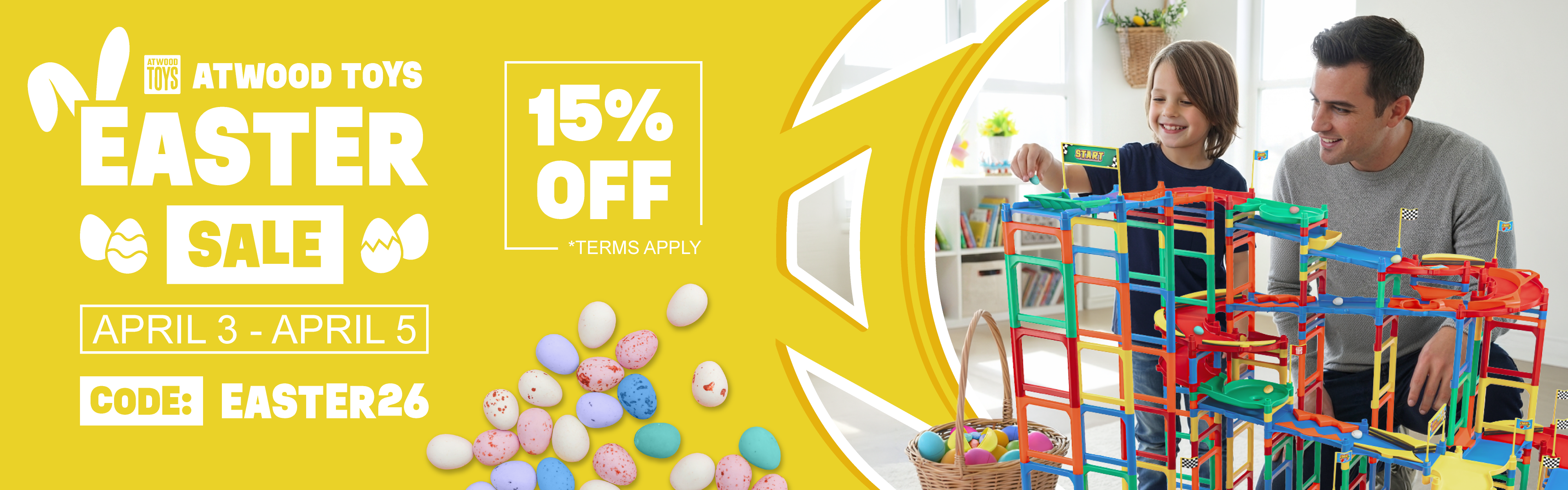 Easter 2026 Sale use promo code easter26 for fifteen percent off anything not already on sale