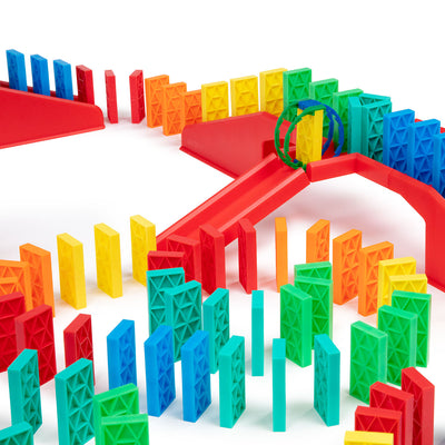 bulk dominoes Kinetic dominoes 300 pieces close up of ramp