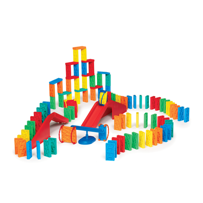 Bulk Dominoes Kinetic Kit with basic template and spinner and bridge side view