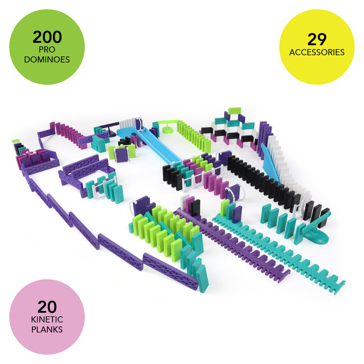 Wonder Kit Wideshot, 200 Pro Dominoes, 29 Accessories, 20 Kinetic Planks